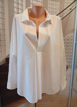 Біла базова оверсайз сорочка gina tricot