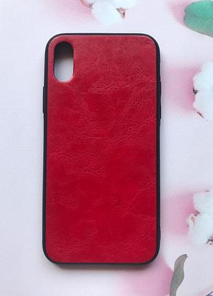 Силиконовый чехол для apple iphone x/xs красный под кожу