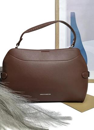 Сумочка красивая женская искусственная кожа коричневый арт.dh8004 brown karlos marconi (китай)