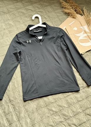 Чорна спортивна кофта з блискавкою оригінальний лонгслів under armour