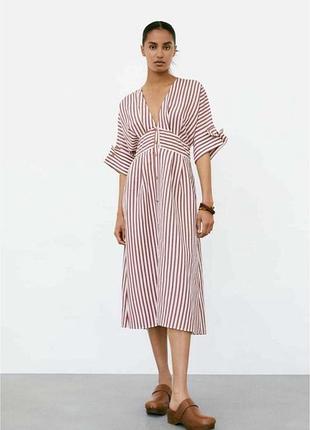 Котонова жіноча сукня міді zara