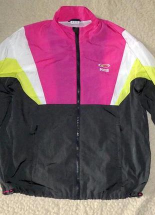 Яскрава вітровка puma authentic (колорблок, стиль 90-х).