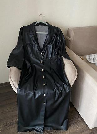 Сукня міді шкіряна zara