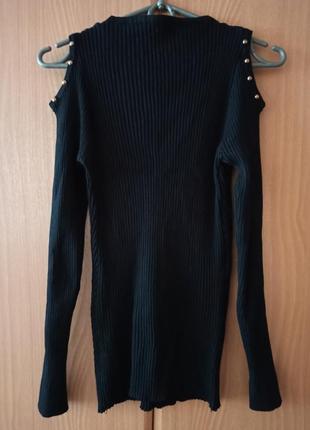 Кофта с открытыми плечами свитер водолазка6 фото