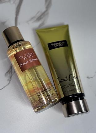 Набір victoria’s secret 💛лосьйон для тіла+спрей  парфумований