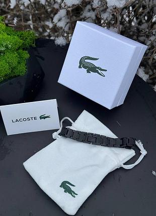Чоловічий браслет lacoste чорний мужской браслет lacoste черный