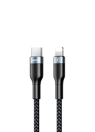 Кабель remax sury 2 type-c – lightning, 1м, 480 мбіт/с, підтримка pd, чорний (rc-009-b)