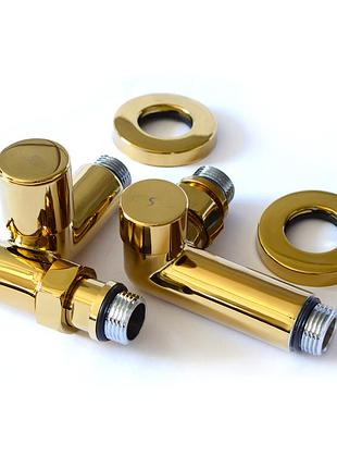 Кран кутовий під тен, 1/2"х1/2", під золото, 2 шт.