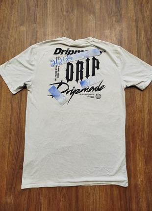 Футболка dripmade белая с принтом, размер s, коттон
