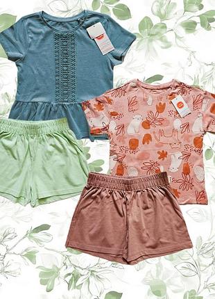 Летний костюм для девочки 116см, cool club, h&amp;m, 5-6роков, стильный комплект для девочки, футболка+шорты детские, хлопок