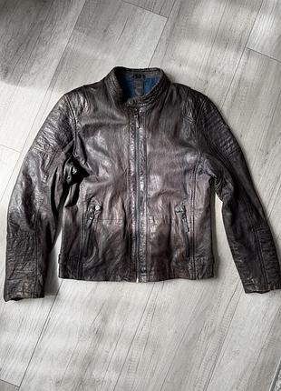 Bikers leather bomber, шкіряна байкерська куртка