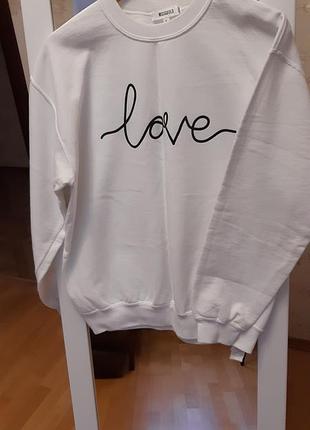 Белый свитшот missguided с надписью "love".