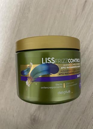 Маска для волосся liss frizz control з вітаміном е та кератином для неслухняного волосся deliplus