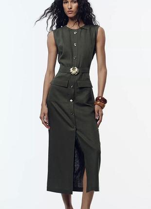 Сукня плаття льон zara s