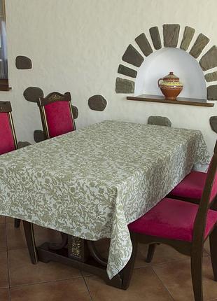 Скатертина для обіднього столу для кухні / рогожка, розпис / (220см*150см) / пп “світлана – к”