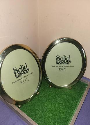 Винтажные фоторамки solid brass (латунь), 2 шт размер 15.5 х 20 см.