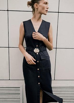 Сукня плаття льон zara s