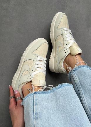Nike sb dunk low lace pack regal beige трендовые женские кроссовки найк данк