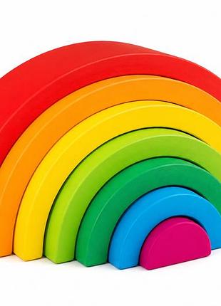 Деревянная радуга playtive montessori, развивающий сортер 7 элементов
