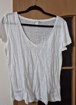 Льняная футболка h&amp;m