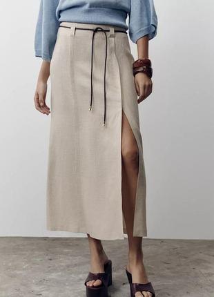 Спідниця льон zara xl