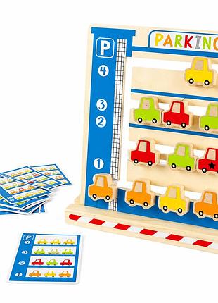 Дерев’яна montessori гра “паркінг” playtive, логічний сортер з машинками