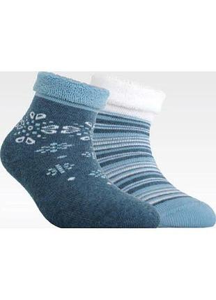 Носки детские conte-kids sof-tiki (703) махровые с отворотом 2 пары 12 (18-20), белый-джинс
