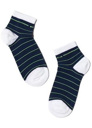 Носки детские conte-kids active 13с-34сп (314) короткие 18 (27-29), темно-синий - салатовый