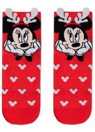 Шкарпетки дитячі conte-kids новорічні disney (646) 21с-66сп 20-22 (30-35), червоний