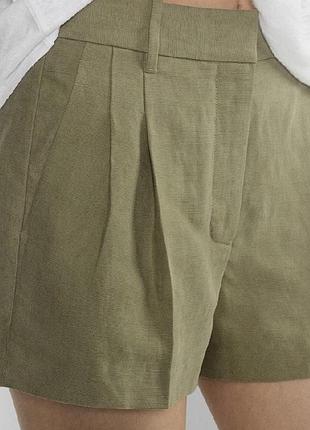 Льняные шорты с карманами zara eur l
