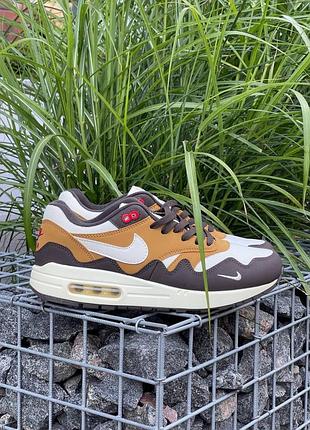 🐻 мужские кроссовки nike air max 1 x patta beige brown