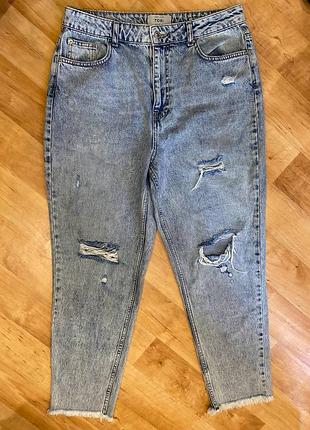 Женские рваные джинсы мом высокая посадка new look uk14 eur 42