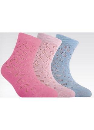 Носки детские conte-kids miss (113) ажурные 14 (21-23), салатовый