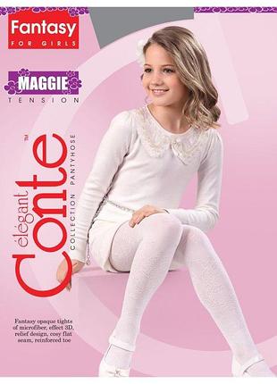 Колготки детские conte maggie праздничные 104-110, cherry