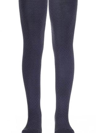 Колготки детские conte-kids class (300) тонкие 128-134, серый-фиолетовый