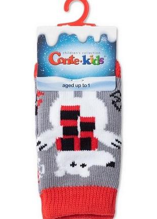 Шкарпетки дитячі conte-kids новорічні disney 21с-64сп (648) christmas mickey 14 (21-23), червоний