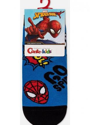 Носки детские conte-kids marvel 17с-133спм (550) короткие с рисунками человек-паук 20 (30-32), синий