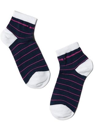 Носки детские conte-kids active 13с-34сп (314) короткие 16 (24-26), темно-синий-розовый
