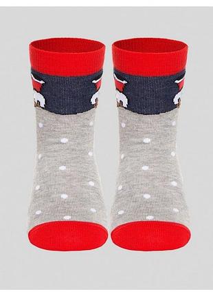 Носки детские conte-kids новогодние (305) 20-22 (30-35), серый