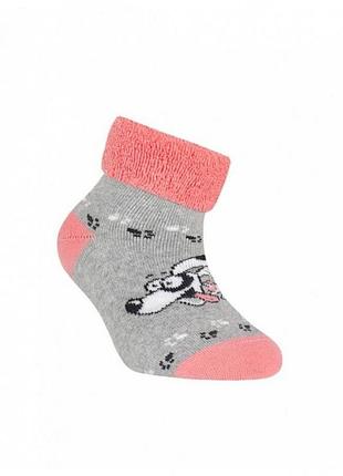 Носки детские conte-kids sof-tiki 6с-19сп (223) махровые с отворотом 16 (24-26), серый