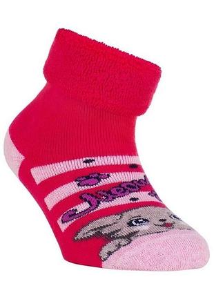 Носки детские conte-kids sof-tiki (259) махровые с отворотом антискользящие 12 (18-20), фуксия