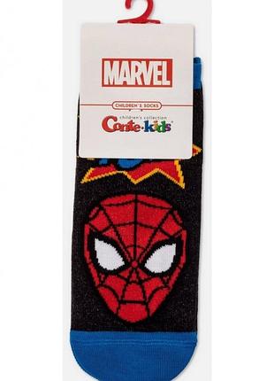 Шкарпетки дитячі conte-kids marvel 17с-133спм (549) короткі людина-павук 16 (24-26), чорний