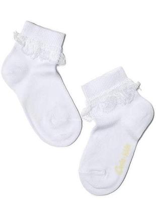Носки детские conte-kids tip-top (000) с кружевной лентой 12 (18-20), белый