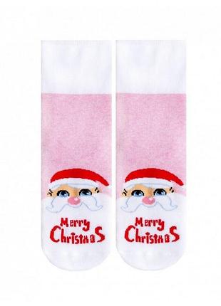 Носки детские conte-kids новогодние (301) махровые с люрексом 16-18 (24-29), светло-розовый
