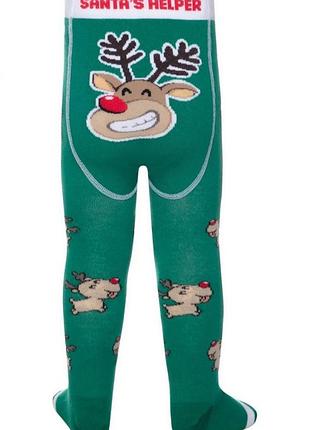 Колготки детские conte-kids (589) 21с-31сп "deer" рудольф новогодние 104-110, зеленый
