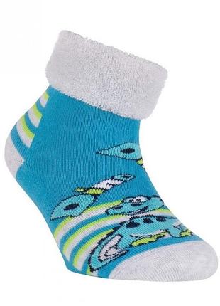 Носки детские conte-kids sof-tiki (258) махровые с отворотом антискользящие 12 (18-20), темно-бирюзовый