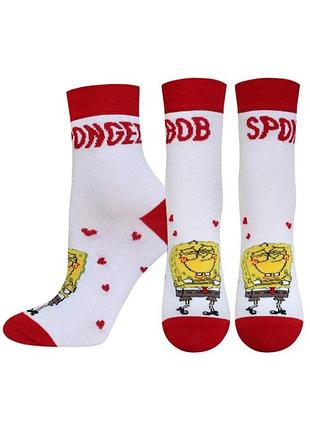 Шкарпетки дитячі брестські spongebob 3074 (354) 21-22 (33-35), білий