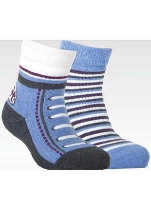 Носки детские conte-kids sof-tiki (704) махровые 2 пары 14 (21-23), белый-голубой