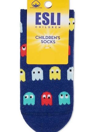 Носки детские esli 21с-90спе (643) с рисунками ’pac-man’ 14 (21-23), синий