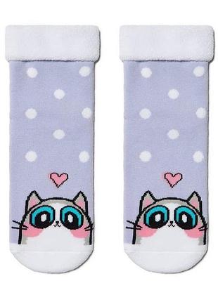 Шкарпетки дитячі conte-kids sof-tiki 6с-19сп (434) махрові з відворотом 22 (33-35), блідо-фіолетовий